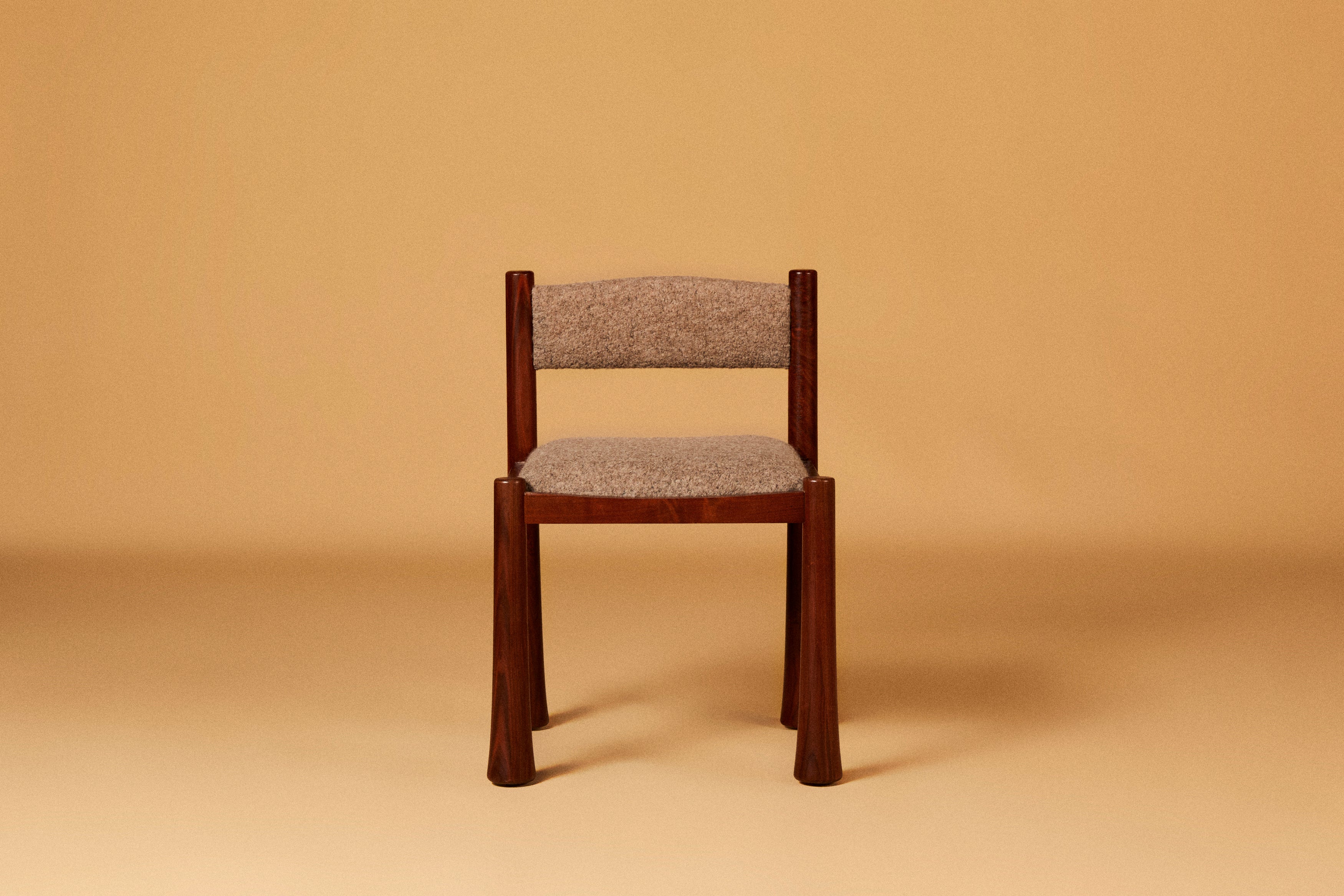 GRIGIO WOOL BOUCLE & WALNUT