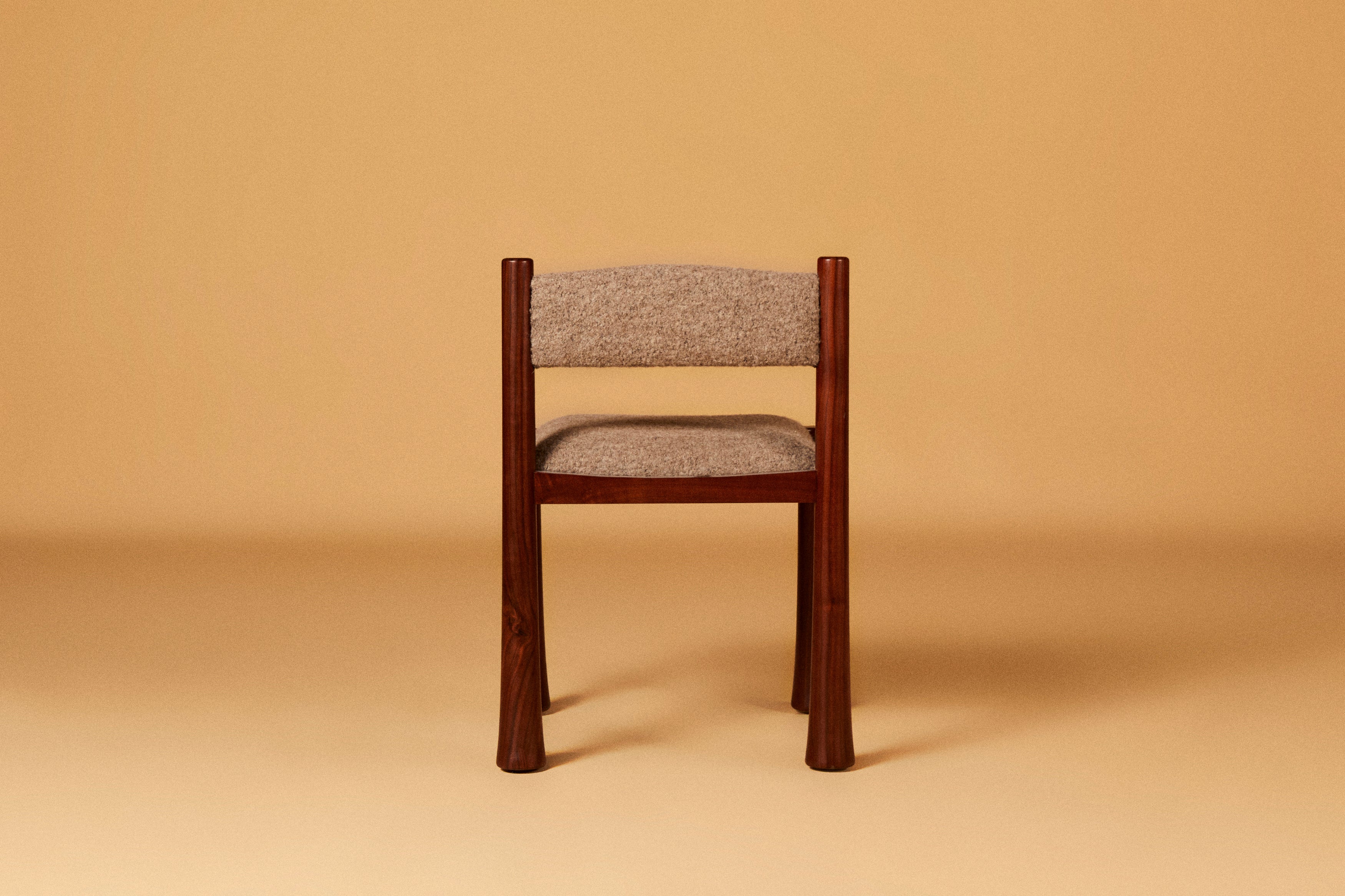 GRIGIO WOOL BOUCLE & WALNUT