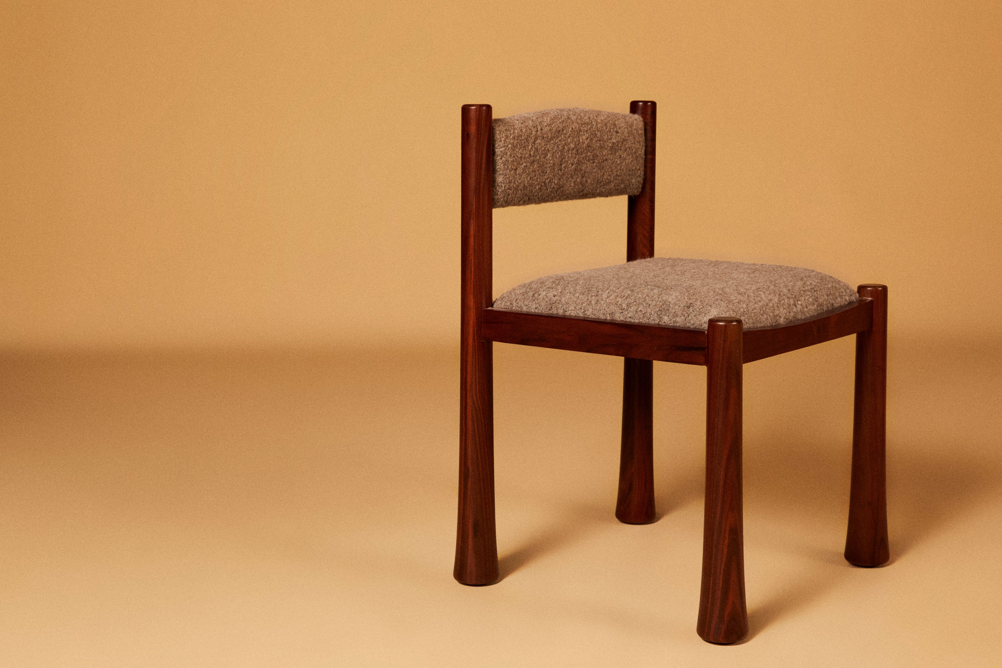 GRIGIO WOOL BOUCLE & WALNUT