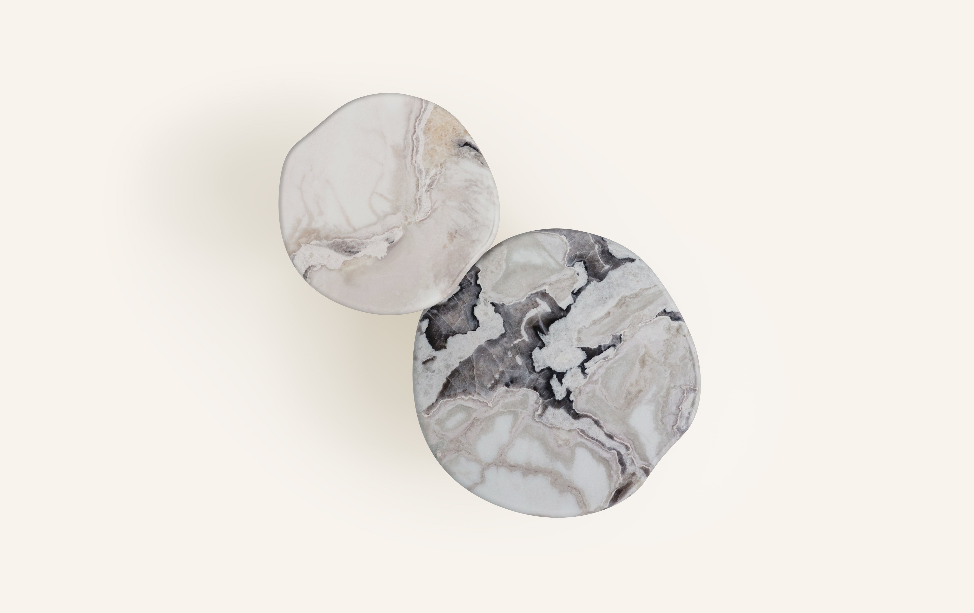 OYSTER WHITE MARBLE & ANTIQUE BRONZE